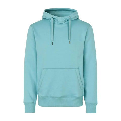 Hoodie Med Tryk - Støvet Aqua