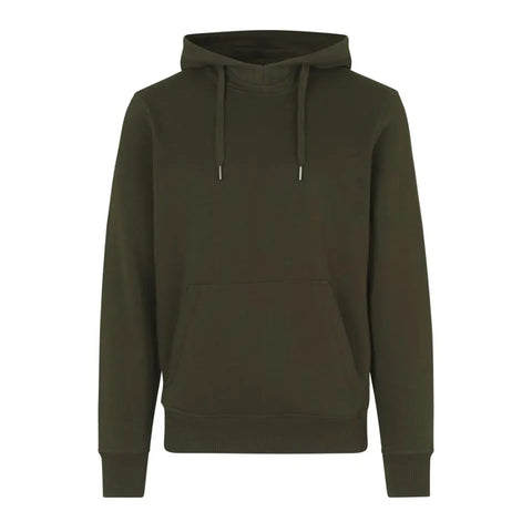 Hoodie Med Tryk - Oliven